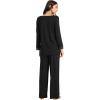 imageWiWi Viscose from Bamboo Pajamas Sets for Women Long Sleeve Sleepwear Soft V Neck Top with Pants Plus Size Pjs S4XAblack