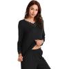 imageWiWi Viscose from Bamboo Pajamas Sets for Women Long Sleeve Sleepwear Soft V Neck Top with Pants Plus Size Pjs S4XAblack