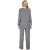 imageWiWi Viscose from Bamboo Pajamas Sets for Women Long Sleeve Sleepwear Soft V Neck Top with Pants Plus Size Pjs S4XAdark Heather Grey