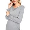 imageWiWi Viscose from Bamboo Pajamas Sets for Women Long Sleeve Sleepwear Soft V Neck Top with Pants Plus Size Pjs S4XAheather Grey