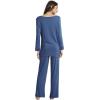 imageWiWi Viscose from Bamboo Pajamas Sets for Women Long Sleeve Sleepwear Soft V Neck Top with Pants Plus Size Pjs S4XAprussian Blue
