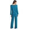 imageWiWi Viscose from Bamboo Pajamas Sets for Women Long Sleeve Sleepwear Soft V Neck Top with Pants Plus Size Pjs S4XAteal Blue