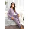 imageWiWi Viscose from Bamboo Pajamas Sets for Women Long Sleeve Sleepwear Soft V Neck Top with Pants Plus Size Pjs S4XAviolet