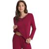 imageWiWi Viscose from Bamboo Pajamas Sets for Women Long Sleeve Sleepwear Soft V Neck Top with Pants Plus Size Pjs S4XAwine
