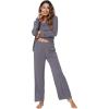imageWiWi Viscose from Bamboo Pajamas Sets for Women Long Sleeve Sleepwear Soft V Neck Top with Pants Plus Size Pjs S4XBdark Grey