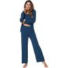 imageWiWi Viscose from Bamboo Pajamas Sets for Women Long Sleeve Sleepwear Soft V Neck Top with Pants Plus Size Pjs S4XBink Blue