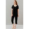imageWiWi Viscose from Bamboo Pajamas for Women Capri Pants Pajama Sets Short Sleeve Sleepwear Set Top with Capris Pjs SXXLAblack