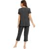 imageWiWi Viscose from Bamboo Pajamas for Women Capri Pants Pajama Sets Short Sleeve Sleepwear Set Top with Capris Pjs SXXLAcharcoal Heather