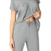 imageWiWi Viscose from Bamboo Pajamas for Women Capri Pants Pajama Sets Short Sleeve Sleepwear Set Top with Capris Pjs SXXLAheather Grey