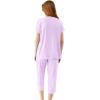imageWiWi Viscose from Bamboo Pajamas for Women Capri Pants Pajama Sets Short Sleeve Sleepwear Set Top with Capris Pjs SXXLAlight Purple