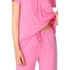 imageWiWi Viscose from Bamboo Pajamas for Women Capri Pants Pajama Sets Short Sleeve Sleepwear Set Top with Capris Pjs SXXLAraspberry Pink