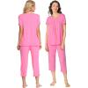 imageWiWi Viscose from Bamboo Pajamas for Women Capri Pants Pajama Sets Short Sleeve Sleepwear Set Top with Capris Pjs SXXLAraspberry Pink