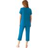 imageWiWi Viscose from Bamboo Pajamas for Women Capri Pants Pajama Sets Short Sleeve Sleepwear Set Top with Capris Pjs SXXLAteal Blue