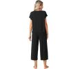 imageWiWi Viscose from Bamboo Pajamas for Women Capri Pants Pajama Sets Short Sleeve Sleepwear Set Top with Capris Pjs SXXLBblack