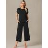 imageWiWi Viscose from Bamboo Pajamas for Women Capri Pants Pajama Sets Short Sleeve Sleepwear Set Top with Capris Pjs SXXLBblack