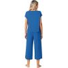 imageWiWi Viscose from Bamboo Pajamas for Women Capri Pants Pajama Sets Short Sleeve Sleepwear Set Top with Capris Pjs SXXLBbright Blue
