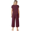 imageWiWi Viscose from Bamboo Pajamas for Women Capri Pants Pajama Sets Short Sleeve Sleepwear Set Top with Capris Pjs SXXLBbrownish Red