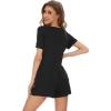 imageWiWi Viscose from Bamboo Pajamas for Women Short Sleeve Summer Tops with Shorts Pajama Set Cooling SXXLBlack