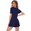 imageWiWi Viscose from Bamboo Pajamas for Women Short Sleeve Summer Tops with Shorts Pajama Set Cooling SXXLNavy