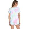 imageWiWi Viscose from Bamboo Pajamas for Women Short Sleeve Summer Tops with Shorts Pajama Set Cooling SXXLTie Dye
