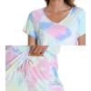 imageWiWi Viscose from Bamboo Pajamas for Women Short Sleeve Summer Tops with Shorts Pajama Set Cooling SXXLTie Dye