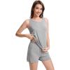 imageWiWi Viscose from Bamboo Pajamas for Women Tank Top and Shorts Pajama Set Soft Sleepwear SXXLAheather Grey