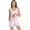 imageWiWi Viscose from Bamboo Pajamas for Women Tank Top and Shorts Pajama Set Soft Sleepwear SXXLApale Lilac