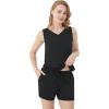 imageWiWi Viscose from Bamboo Pajamas for Women Tank Top and Shorts Pajama Set Soft Sleepwear SXXLBblack