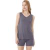 imageWiWi Viscose from Bamboo Pajamas for Women Tank Top and Shorts Pajama Set Soft Sleepwear SXXLBdark Grey