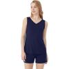 imageWiWi Viscose from Bamboo Pajamas for Women Tank Top and Shorts Pajama Set Soft Sleepwear SXXLBnavy