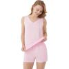 imageWiWi Viscose from Bamboo Pajamas for Women Tank Top and Shorts Pajama Set Soft Sleepwear SXXLBpink