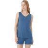 imageWiWi Viscose from Bamboo Pajamas for Women Tank Top and Shorts Pajama Set Soft Sleepwear SXXLBprussian Blue