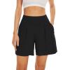 imageWiWi Viscose from Bamboo Sleep Shorts for Women Casual Lounge Boxers Soft Pajama Wide Leg Bottoms Sleepwear SXXLBlack