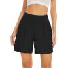 imageWiWi Viscose from Bamboo Sleep Shorts for Women Casual Lounge Boxers Soft Pajama Wide Leg Bottoms Sleepwear SXXLBlack
