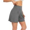 imageWiWi Viscose from Bamboo Sleep Shorts for Women Casual Lounge Boxers Soft Pajama Wide Leg Bottoms Sleepwear SXXLDark Heather Grey