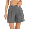 imageWiWi Viscose from Bamboo Sleep Shorts for Women Casual Lounge Boxers Soft Pajama Wide Leg Bottoms Sleepwear SXXLDark Heather Grey