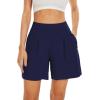 imageWiWi Viscose from Bamboo Sleep Shorts for Women Casual Lounge Boxers Soft Pajama Wide Leg Bottoms Sleepwear SXXLNavy