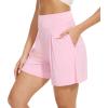 imageWiWi Viscose from Bamboo Sleep Shorts for Women Casual Lounge Boxers Soft Pajama Wide Leg Bottoms Sleepwear SXXLPink