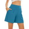imageWiWi Viscose from Bamboo Sleep Shorts for Women Casual Lounge Boxers Soft Pajama Wide Leg Bottoms Sleepwear SXXLTeal Blue