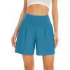 imageWiWi Viscose from Bamboo Sleep Shorts for Women Casual Lounge Boxers Soft Pajama Wide Leg Bottoms Sleepwear SXXLTeal Blue