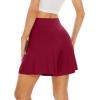 imageWiWi Viscose from Bamboo Sleep Shorts for Women Casual Lounge Boxers Soft Pajama Wide Leg Bottoms Sleepwear SXXLWine Red