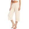 imageWiWi Viscose from Bamboo Soft Capri Yoga Loose Pants for Women High Waisted Comfy Pjs Capris Lounge Pajama Bottoms SXXLCream
