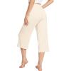imageWiWi Viscose from Bamboo Soft Capri Yoga Loose Pants for Women High Waisted Comfy Pjs Capris Lounge Pajama Bottoms SXXLCream