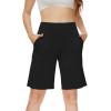 imageWiWi Viscose from Bamboo Soft Sleep Shorts for Women Short Pants Pajama Bottoms Lounge Plus SizeBlack