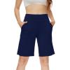imageWiWi Viscose from Bamboo Soft Sleep Shorts for Women Short Pants Pajama Bottoms Lounge Plus SizeNavy