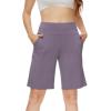 imageWiWi Viscose from Bamboo Soft Sleep Shorts for Women Short Pants Pajama Bottoms Lounge Plus SizeViolet