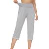 imageWiWi Viscose from Bamboo Womens Capri Pajama Pants Lounge Casual Bottoms Cute Capris SXXLGrey