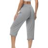 imageWiWi Viscose from Bamboo Womens Capri Pajama Pants Lounge Casual Bottoms Cute Capris SXXLHeather Grey
