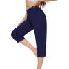 imageWiWi Viscose from Bamboo Womens Capri Pajama Pants Lounge Casual Bottoms Cute Capris SXXLNavy