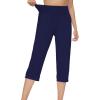 imageWiWi Viscose from Bamboo Womens Capri Pajama Pants Lounge Casual Bottoms Cute Capris SXXLNavy